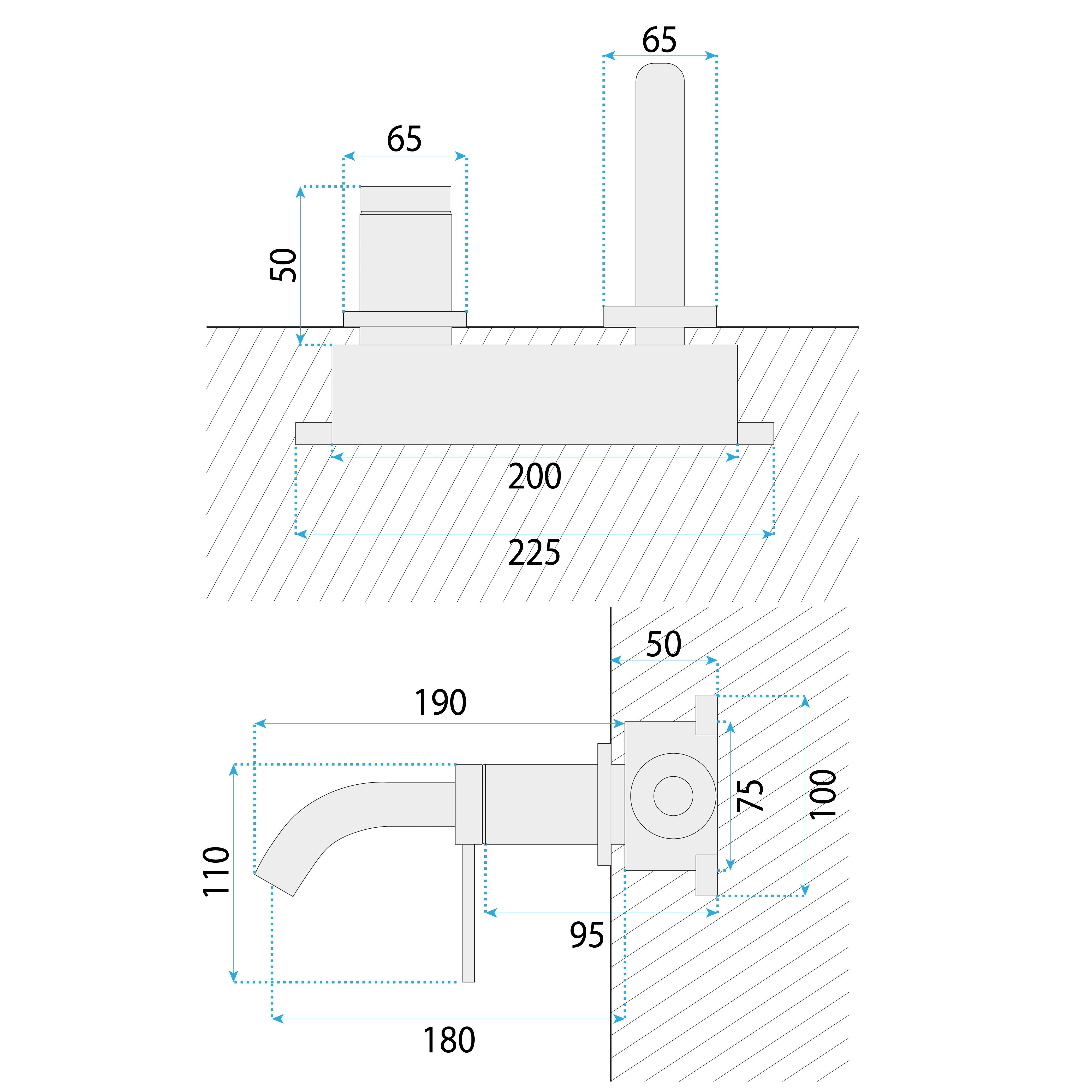 Rubinetto Da Parete Rea Clif Brush Gold