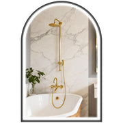 Specchio da Bagno con Luce LED ¨C Xylo ¨C 60x90 cm Nero Archeato Antivaho