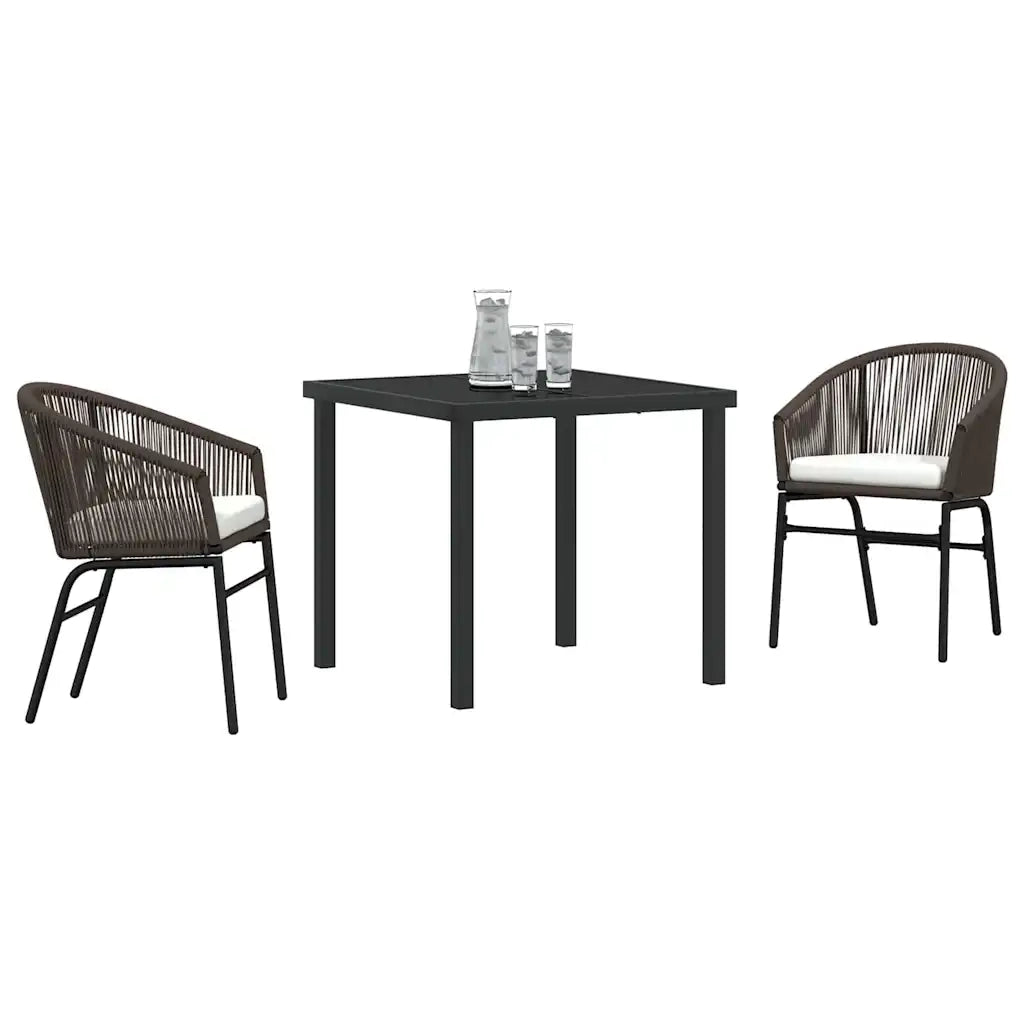Set da Pranzo per Giardino 3 pcs Marrone 3379352