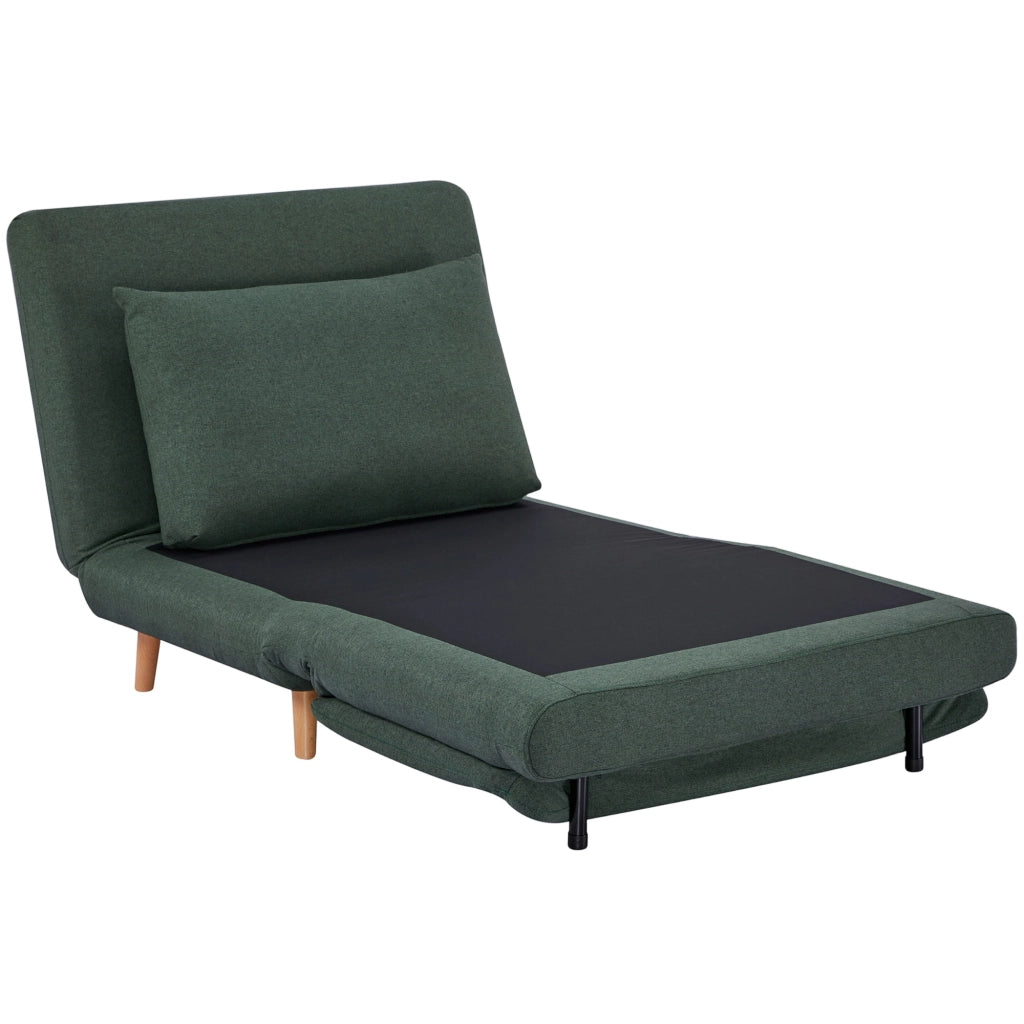 Letto Poltrona Imbottito ¨C Zephmum ¨C Verde Scuro Legno di Faggio