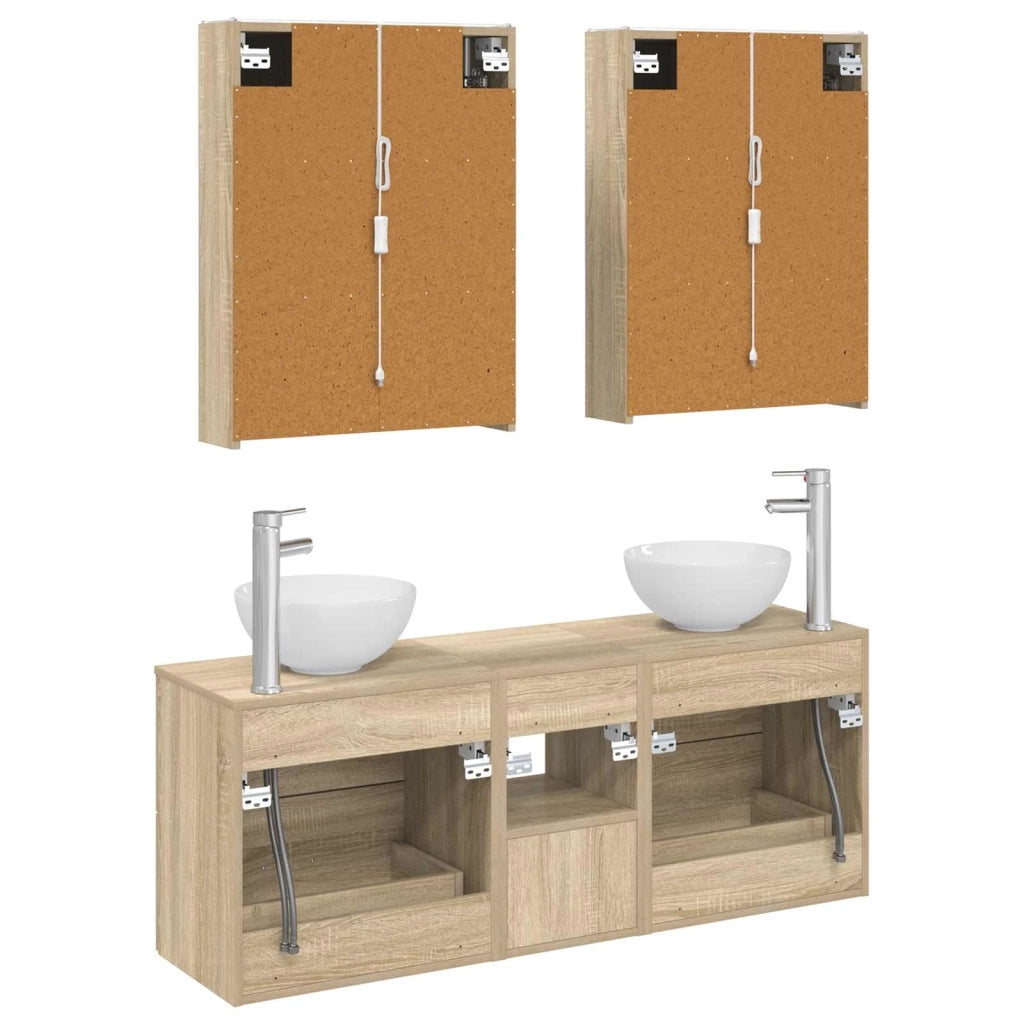 Set di Armadi da Bagno 5 pcs Rovere Sonoma 53 x 15,5 x 70 cm 3406689