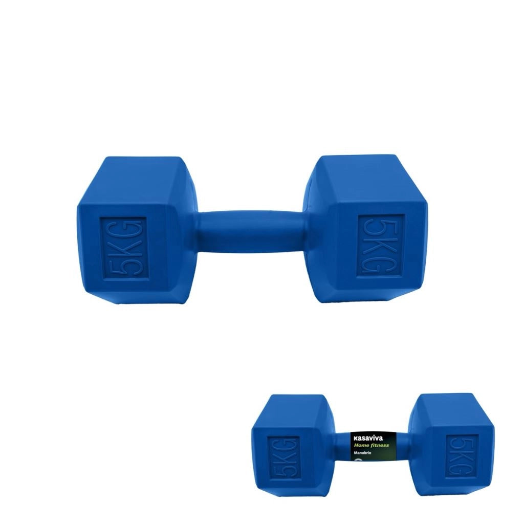 Manubrio Attrezzo Peso per Palestra Blu 5 Kg