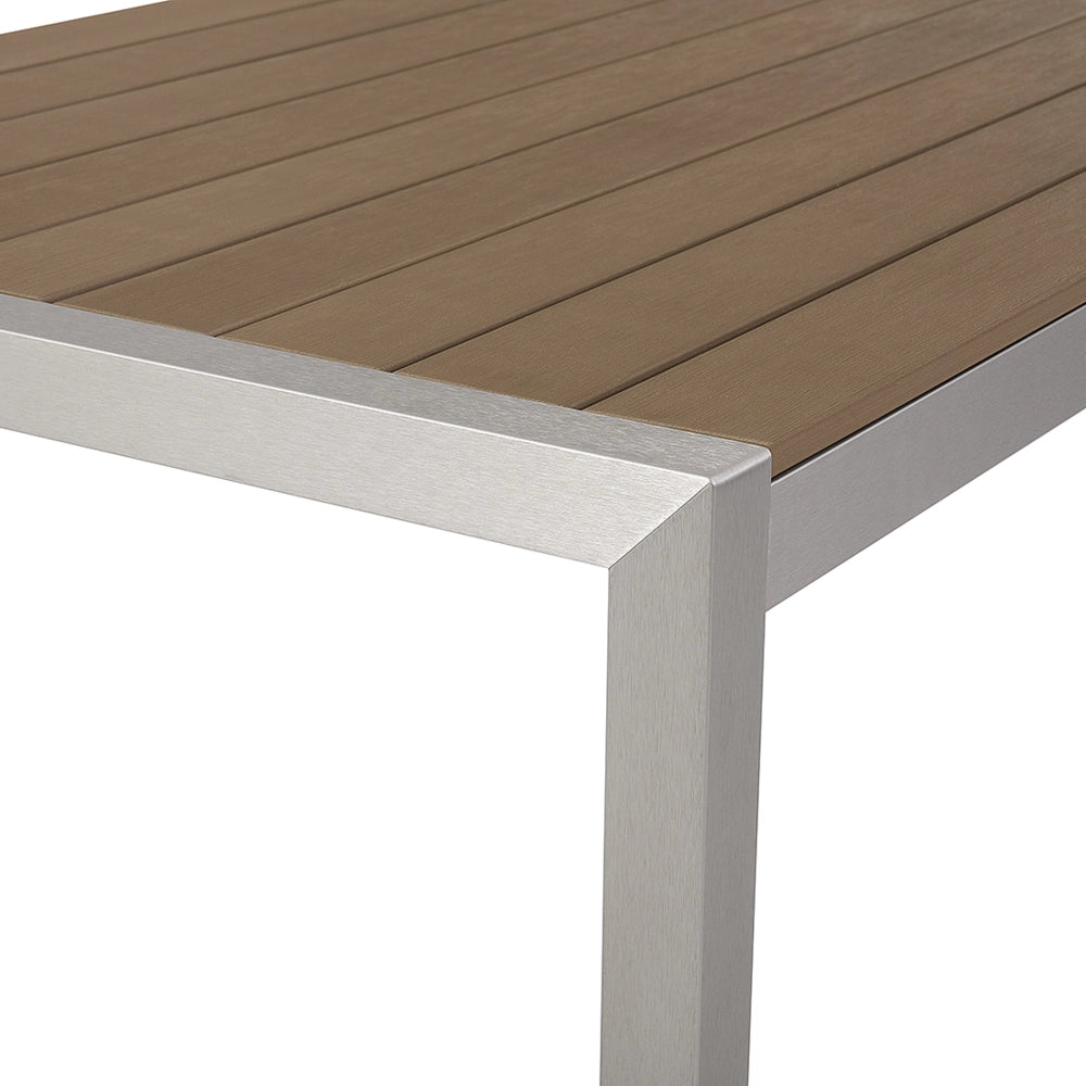 Tavolo da pranzo con struttura in alluminio anodizzato marrone per 6 persone 180 x 90 cm dal design moderno