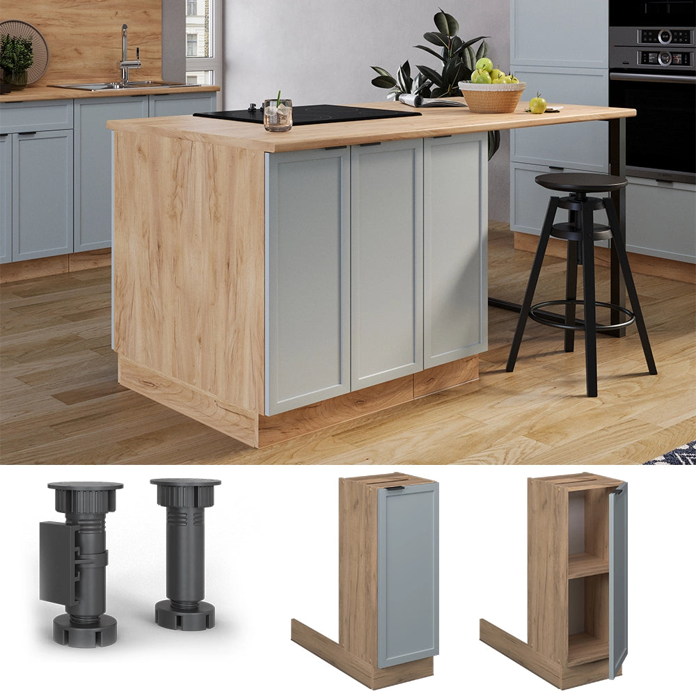 Vicco Isola cucina Blu-grigio chiaro 30 cm senza piano di lavoro
