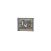 Quadro legno metallo gallina egg cm 46x38x3
