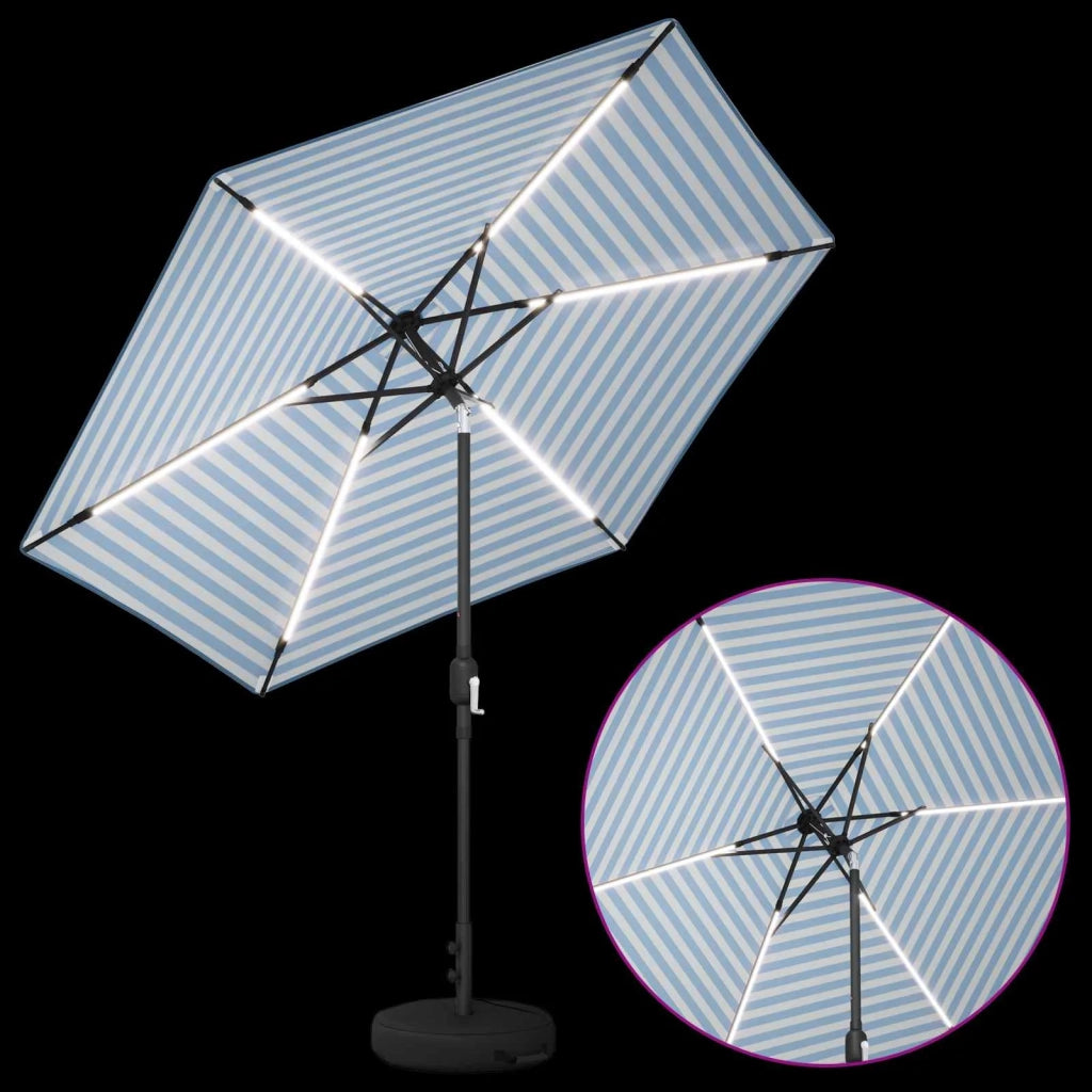 Parasol da Giardino con Luci LED 270 x 270 cm Poliestere 42036266