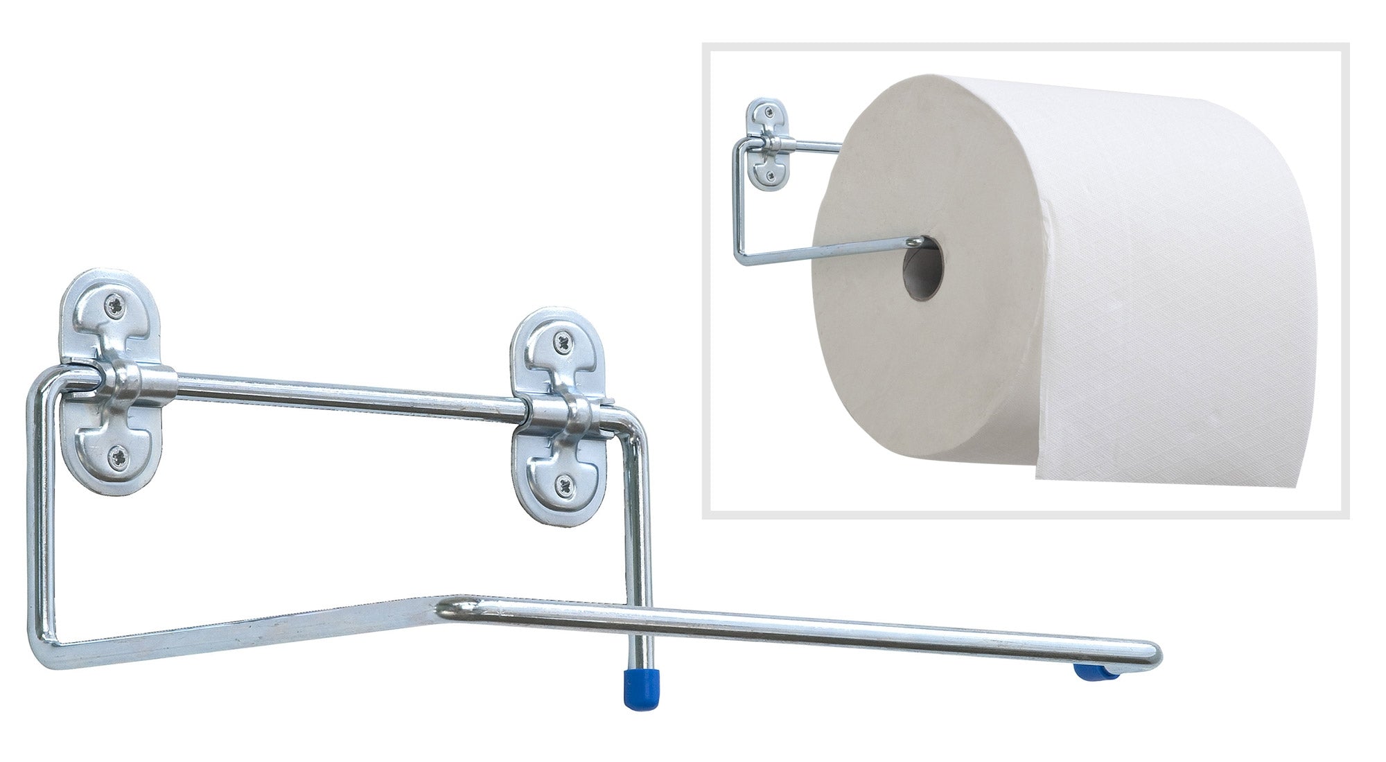 Porta Rotolo per Carta Asciugamani Multiuso 29 cm da Muro in Acciaio Bauer