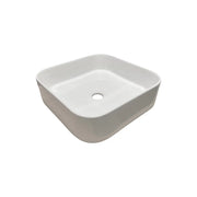 Lavabo da appoggio quadrato 37,5x37,5 cm in ceramica bianca lucida