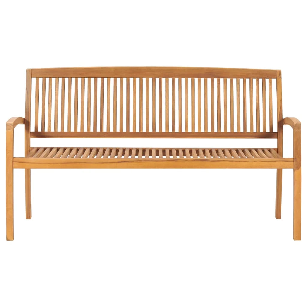 Panca da giardino mobili da esterno per patio panca da terrazza impilabile con cuscino 159 cm legno massello di teak 02_0011686
