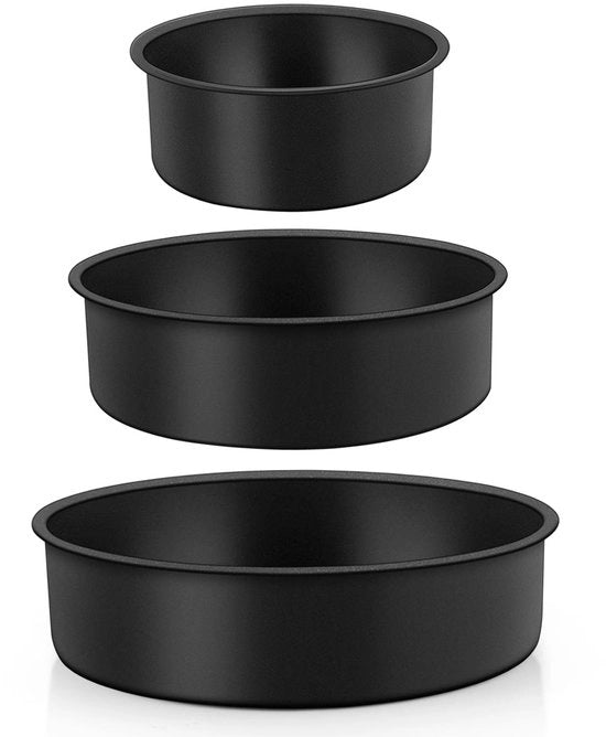 Set di forme per torte in ceramica - 3 pezzi - Antiscivolo - 10/16/20 cm - Forme per torte - Sicure e impermeabili - Adatte per compleanni