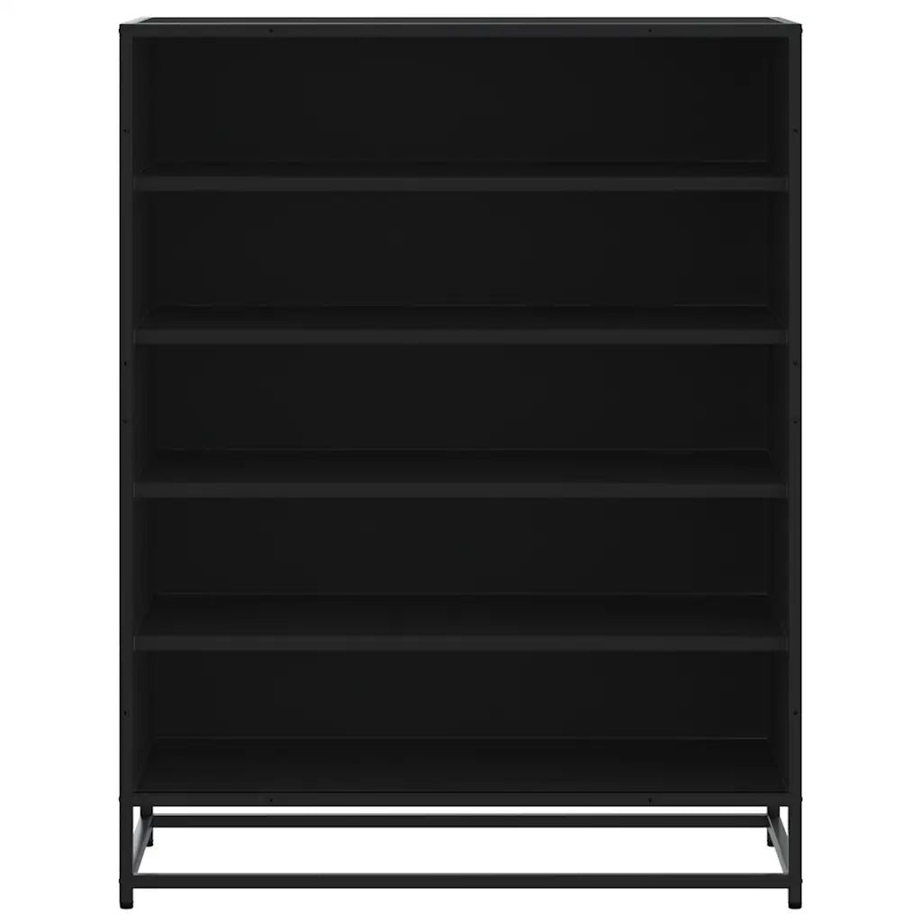 Scarpiera Nera 75x38x97,5 cm in Truciolato e Metallo 3300870