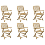 Sedie Giardino Pieghevoli 6 pz | Sedie da Esterno 54x61x88cm Massello Acacia