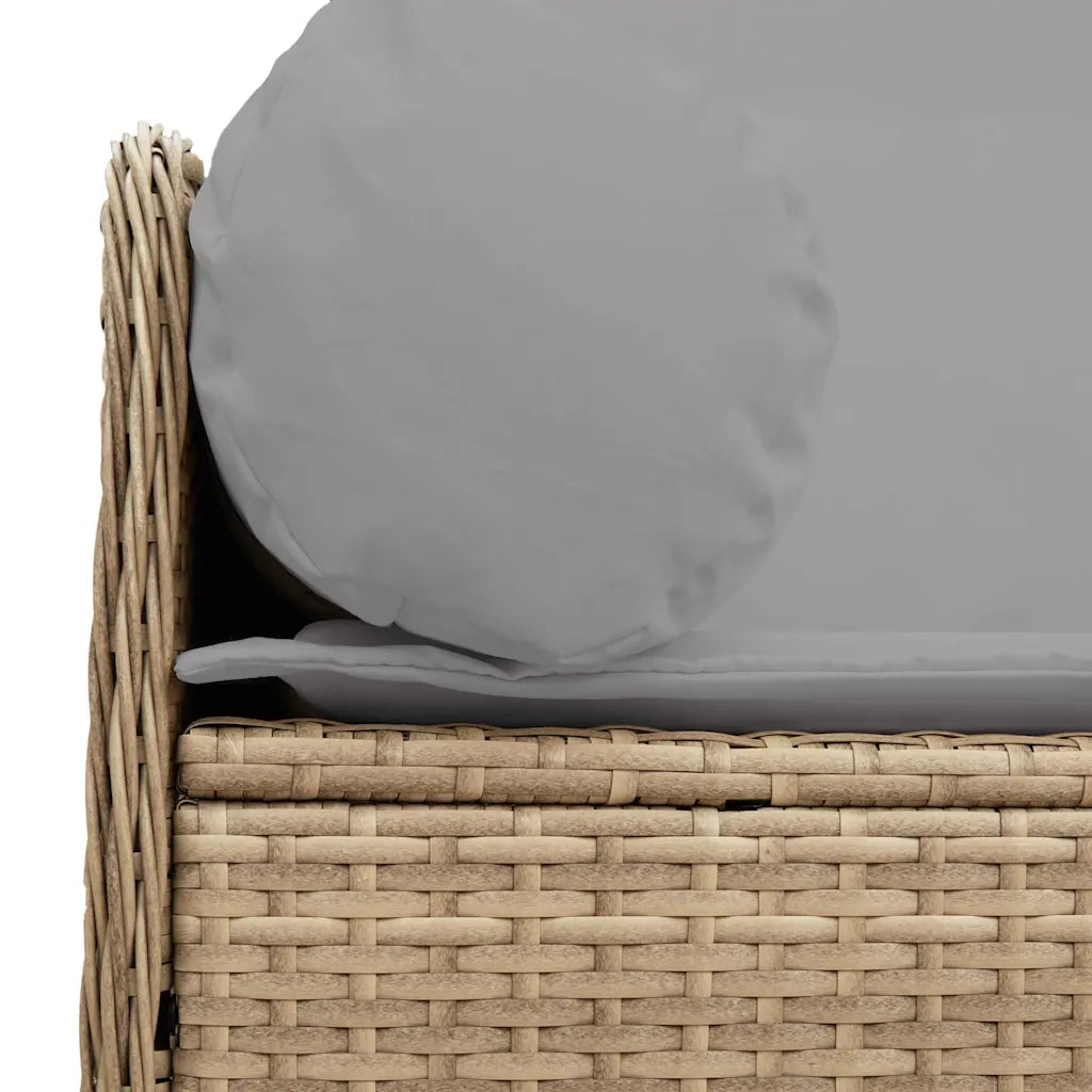 Divano da Giardino con Cuscini a 3 Posti-Sofa da Giardino-Divano da esterno Beige in Polyrattan 571183