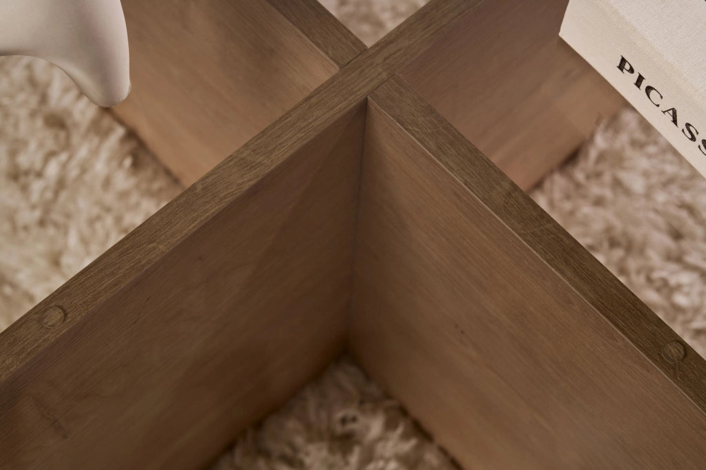 Tavolo basso in legno "Aeris" - 75 x 75 x 35 cm - Chêne Saphir Fumées
