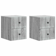 Mobiletto da notte a muro 2 pcs Grigio Sonoma 33 x 34,5 x 40 cm 897968