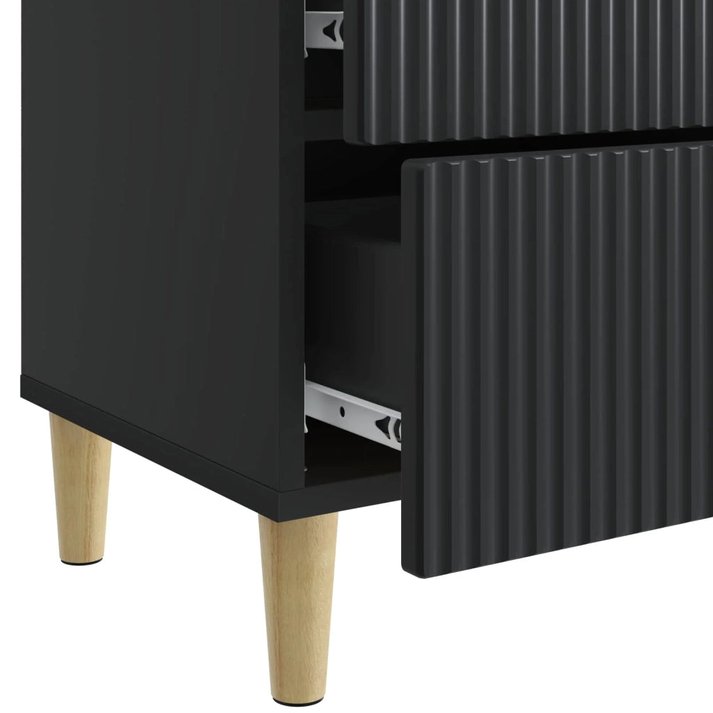 Comodino | Armadio da Notte | Mobiletto da notte Nero 43 x 34,5 x 48 cm Legno ingegnerizzato