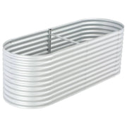 Fioriera rialzata per piante e fiori giardino 240 x 80 x 81 cm acciaio zincato argento 02_0001022