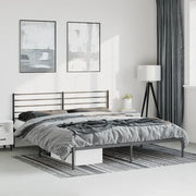Giroletto con Testiera in Metallo Nero 193x203 cm