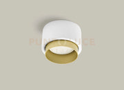 SYME lampada da Soffitto 1 Luce attacco GX53 Tonda ottone in gesso e alluminio d.9-11cm