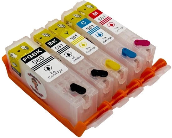 Cartridgi d'inchiostro ricaricabili - Set da 5 - Compatibile con TS705/TS705a/TS6350 - Codificati e pronti all'uso - Qualità di stampa premium - Inchiostro riciclabile - Dischi d'inchiostro