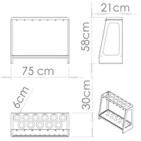 Portaombrelli Design Moderno Rettangolare Capienza 17 Ombrelli in Acciaio Corten