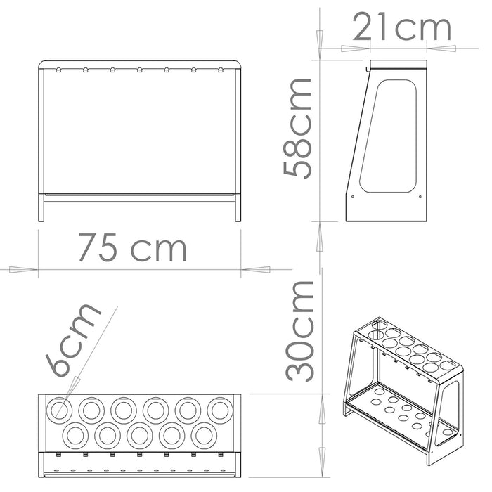 Portaombrelli Design Moderno Rettangolare Capienza 17 Ombrelli in Acciaio Corten