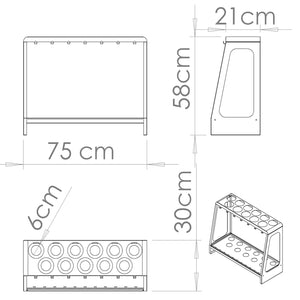 Portaombrelli Design Moderno Rettangolare Capienza 17 Ombrelli in Acciaio Bianco