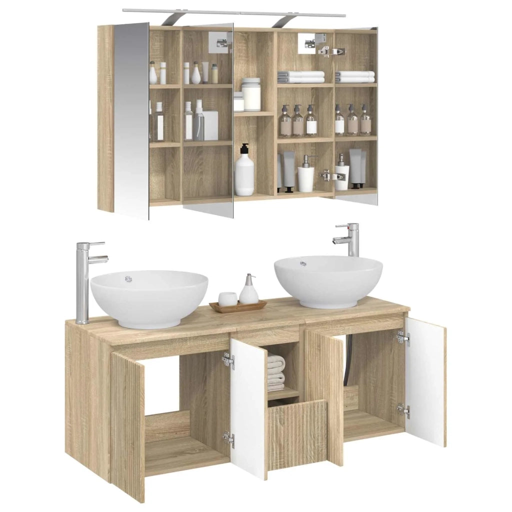 Set di Armadi da Bagno 4 pcs Rovere Sonoma Legno ingegnerizzato 3406497
