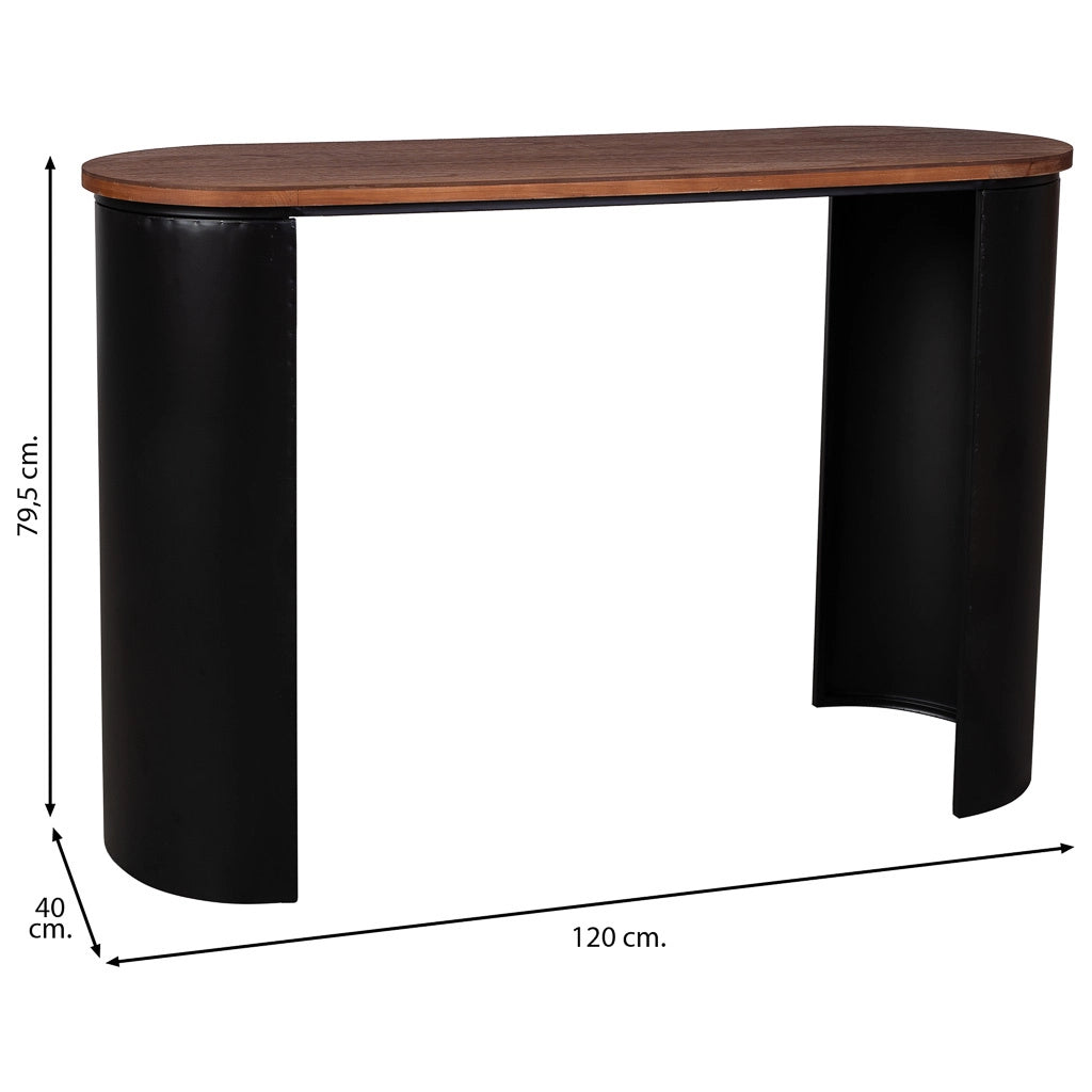 Mobile da ingresso in legno nero 120x40x79.5h cm