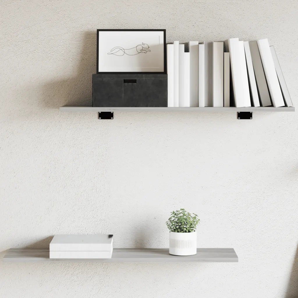 Mensole Parete 4pz Grigio Sonoma 80x20x1,5cm Legno Multistratocod mxl 111575