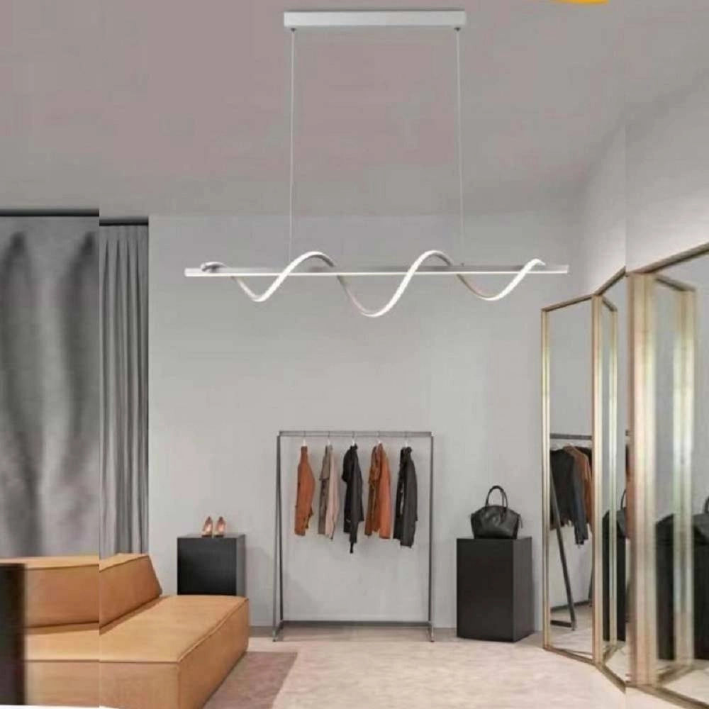 Trade Shop - Lampadario Led Sospensione 36w Moderna Twist Bianco Luce 6500k 3000k 4000k B65-b -