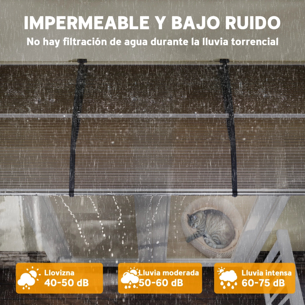 Marchesina Esterna per Porte e Finestre ¨C zephmum ¨C Marrone 303x96x27 cm