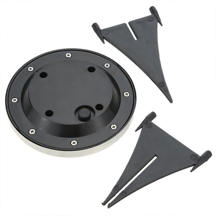 Set di 8 faretti solari rotondi in acciaio inox da incasso o inserzione - LUMISKY - DECKY - LED bianco freddo - 12 cm