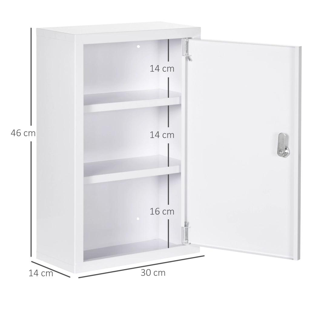 ARMADIETTO MEDICINALE A MURO 30x14x46 cm Acciaio Bianco