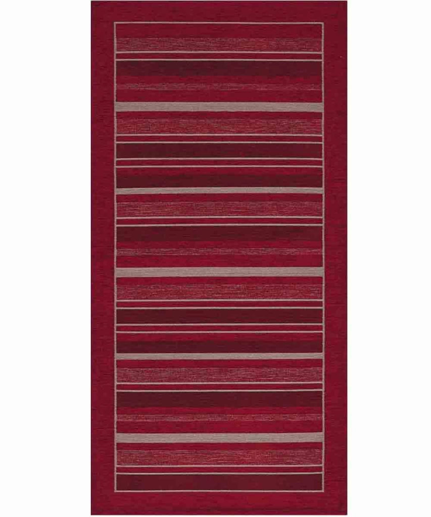 Tappeto STYLE ROSSO cm.55x240 moderno a righe, passatoia cucina multiuso lavabile velour antiscivolo