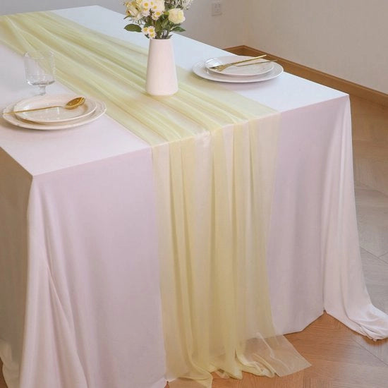 Tela da tavola trasparente - 30x300cm Tela da tavola romantica - Decorazione da tavola in stile bohemien - Adatta per matrimoni, feste, docce di nozze, compleanni