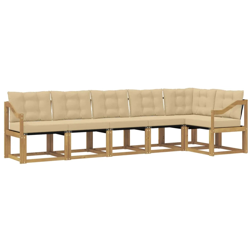 Set di divani da esterno 6 pz Bianco e Beige 3389535