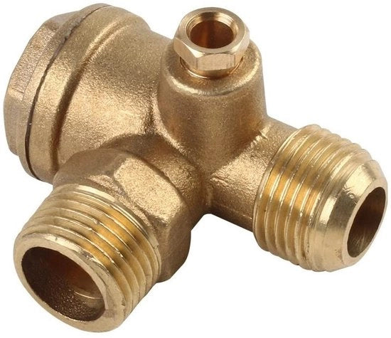 Terugslagklep 20mm in Messing - Luchtcompressor con Connettore Maschio - Alta Prestazione - Installazione Facile - Valvola di Ritorno