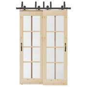 Kit di Binari per Porte Scorrevoli 152,5 cm Acciaio Nero 3295727