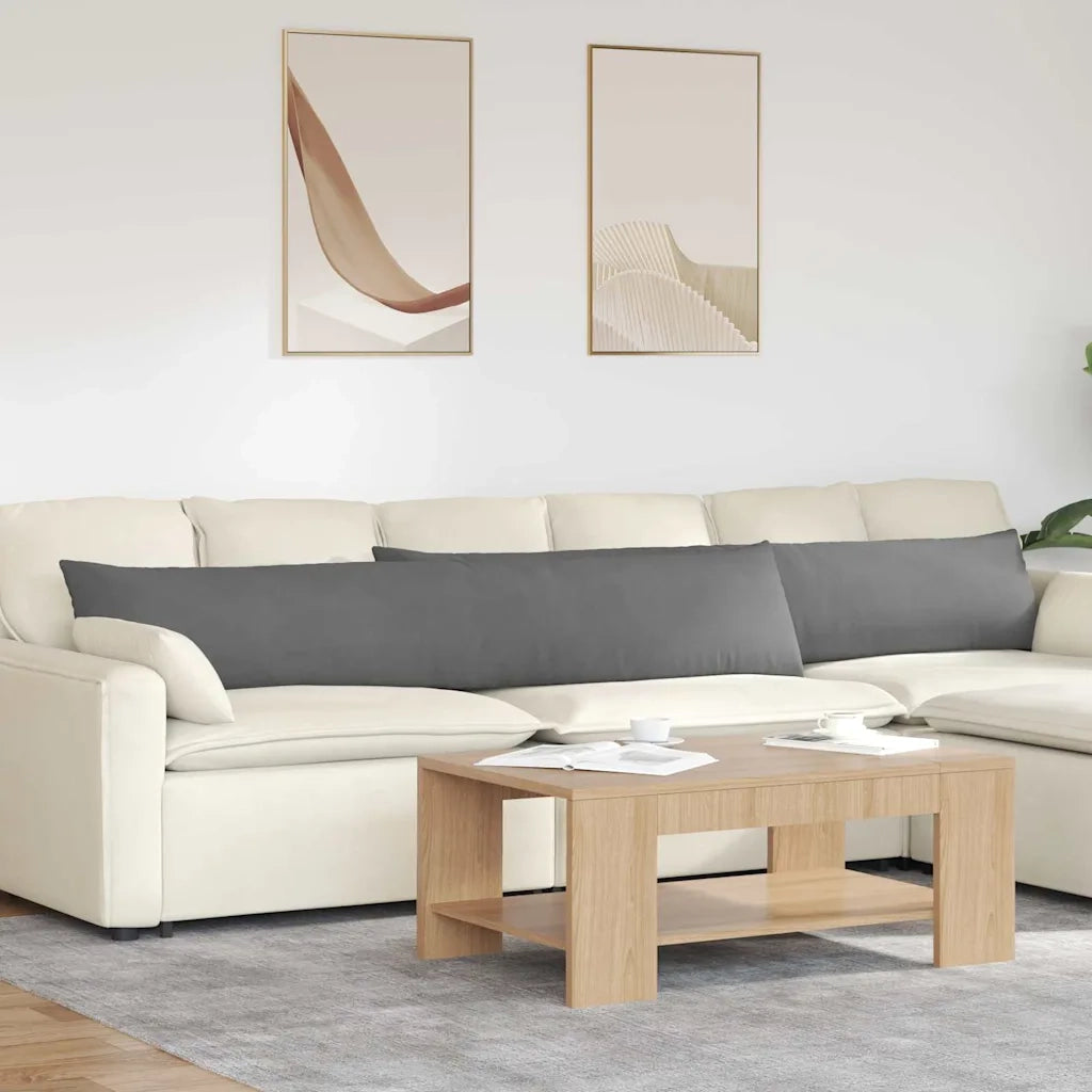 Cuscini da Divano 2 pz | Cuscini per sedie Grigio scuro 200 x 40 cm Tessuto
