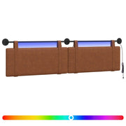Testiera | Testata sospesa Con luce LED Marrone PU Antico