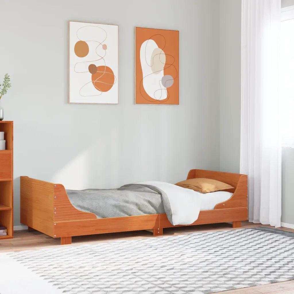 Letto singolo | Letto per adulti | Letto senza Materasso Marrone Cera 90x200 cm Legno di Pino