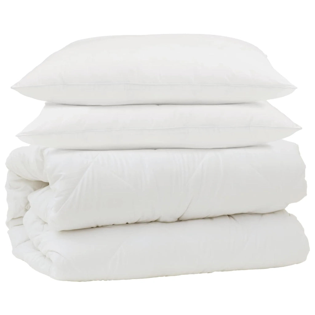 Set di Piumoni 3 pz | Duvet Bianco Microfibra e Piuma d'Oca