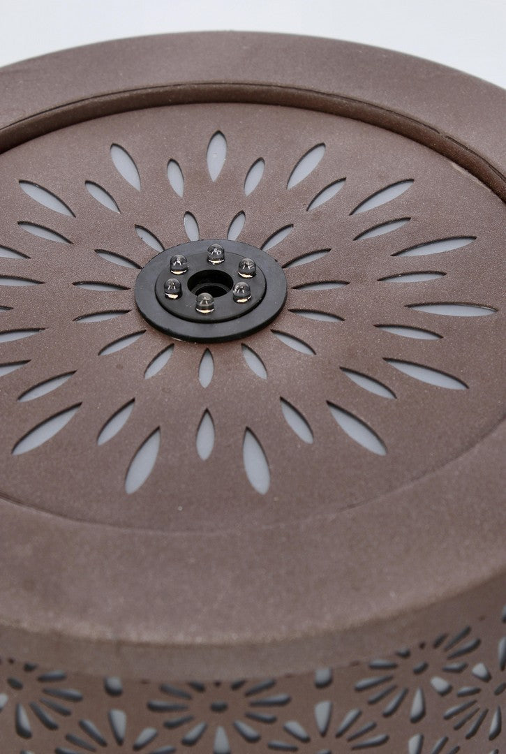 Fontana con Led Ø25x23 cm in Metallo Miki Marrone