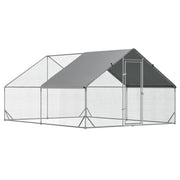 EasyComfort Pollaio da Giardino con Telaio Zincato, Copertura Impermeabile e Rete Esagonale, 3x4x2 m, Argento