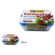 Trade Shop - Set 4 Pezzi Contenitori Multiuso Con Coperchio In Plastica 500ml Cucina -