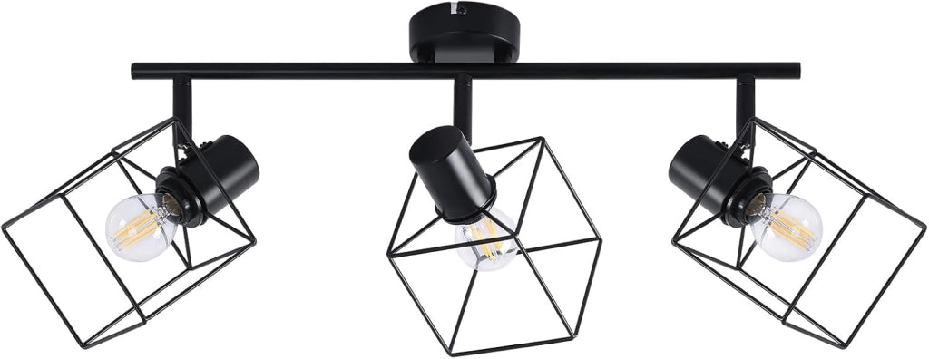 ZMH Faretto da soffitto 3 fiamme orientabile 350° lampada da soffitto vintage in metallo soggiorno