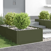 Bordura per Prato 4 pz 60 x 60 x 35 cm Acciaio Verde Oliva 8008924
