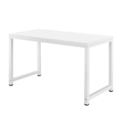 Scrivania regolabile postazione di lavoro tavolo in legno melaminico 120 cm bianco 03_0001162