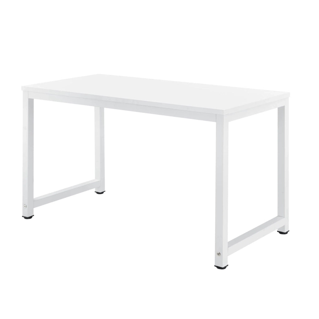 Scrivania regolabile postazione di lavoro tavolo in legno melaminico 120 cm bianco 03_0001162